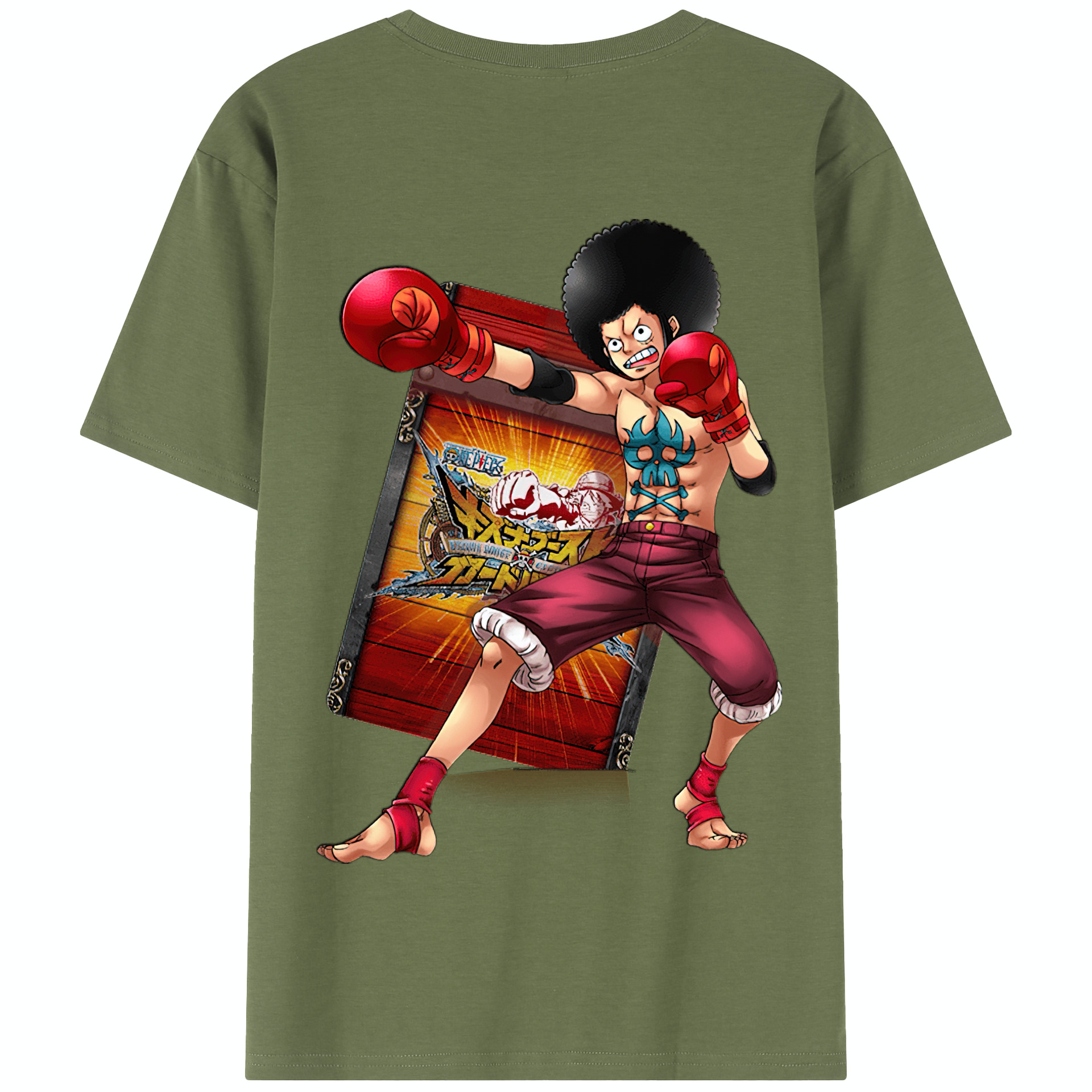 ワンピース モンキー・D・ルフィ ONE PIECE Monkey D. Luffy 綿100％半袖Tシャツ（背面プリント）
